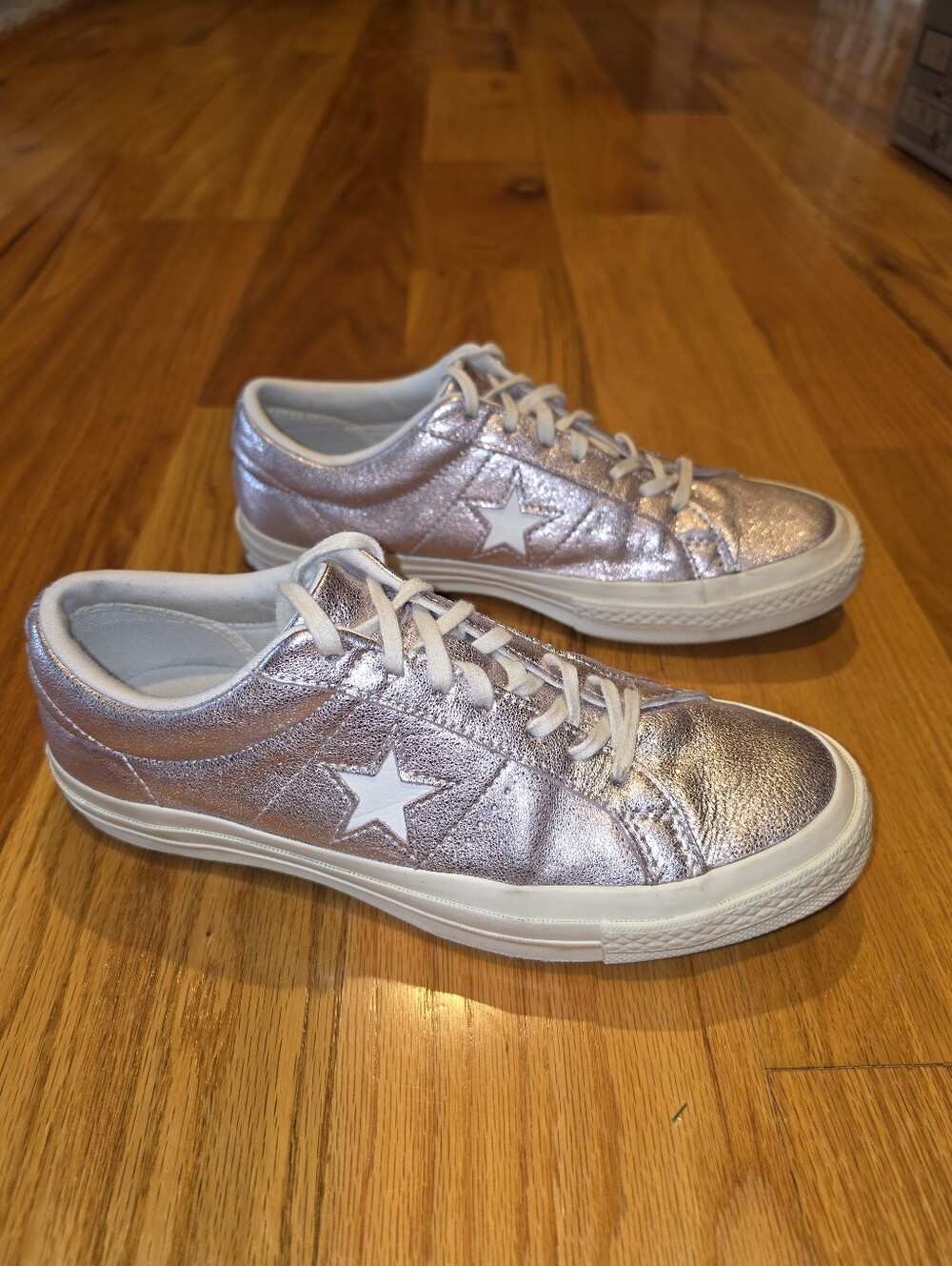 Sz 10 Converse Metallic Pink Star-Accent Women's Sneakers